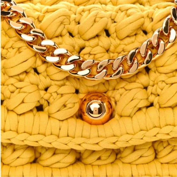 Bottega Veneta Crochet Shoulder Bag with Chain Link Strap - Picture 6 of 6